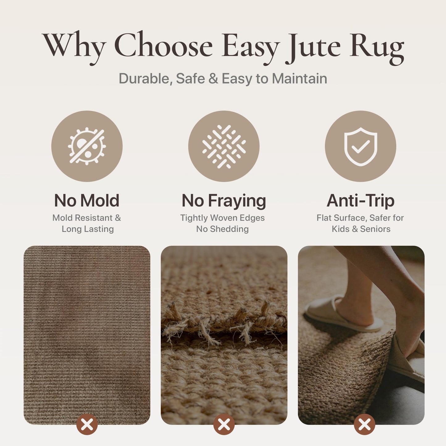 Bavni Checkered Easy Jute Rug,2x6 Runner Rug Machine Washable Non Slip Woven Plaid Carpet, Geometric Diamond Non Shedding Low Pile Modern Farmhouse Hallway Runner for Kitchen, Laundry, Corridor