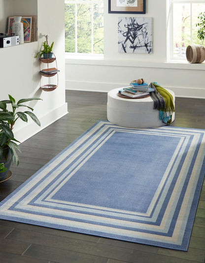 Unique Loom Lotus Collection Area Rug - Guyana (5' 3" x 8' Rectangle, Blue/ Light Blue)