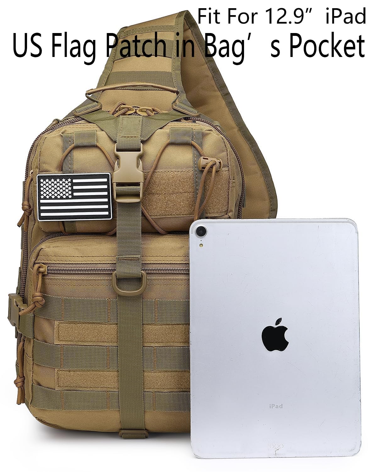 ATBP Tactical Crossbody Backpack Large Sling Pack With Holster Shoulder Bag For Men Outdoors Hiking Camping Gym