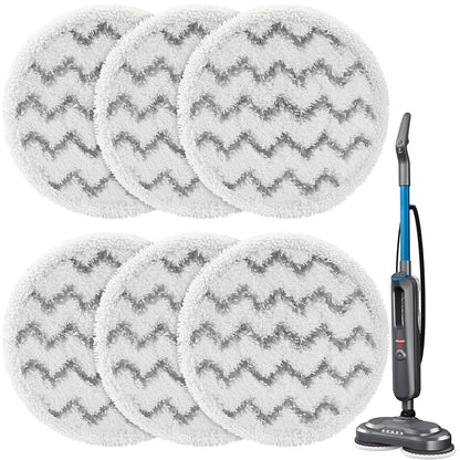 6 Pack 3897A / 3712 Rotating Steam Mop Pads Replacement for Bissell SpinWave SmartSteam Scrubbing Steam Mop Cleaner 【Models 3897A/3712 ONLY】, Washable Reuseable Refill Pads