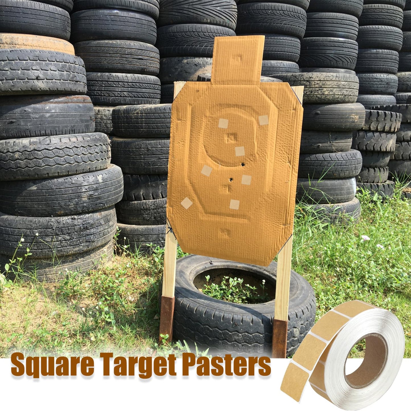 Target Pasters - 0.87 Inch Self-Adhesive Shooting Target Stickers - Cardboard Targets Repair Patches - Ideal for USPSA/IPSC and IDPA Practice, Shooting Training (2000 Stickers (Brown+Black))