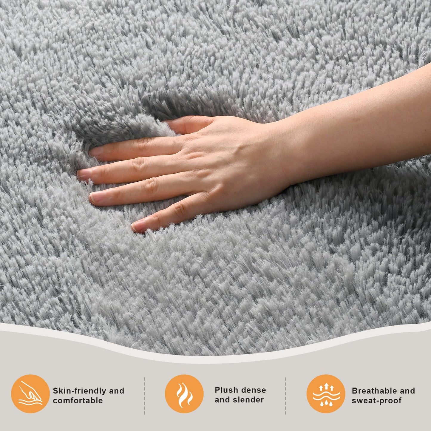 Zentavio Area Rugs for Living Room Grey Rugs for Bedroom 4x6 Carpet Fluffy Furry Soft Shag Aesthetic Plush High Pile Gray Throw Rug for Nursery Kids Room Dorm