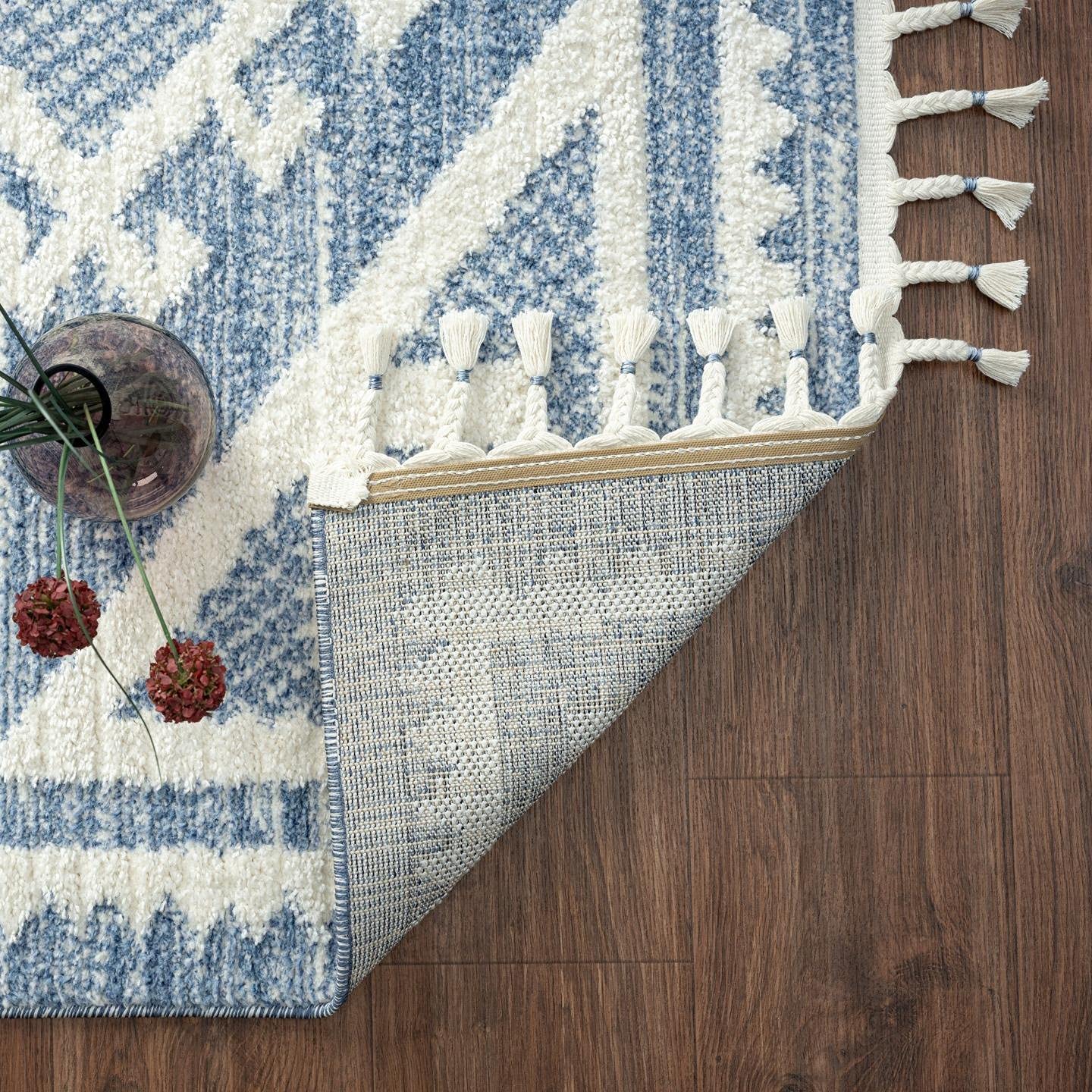 LUXE WEAVERS Ibiza Collection 8066 Blue 5x7 South Western Geometric Area Rug