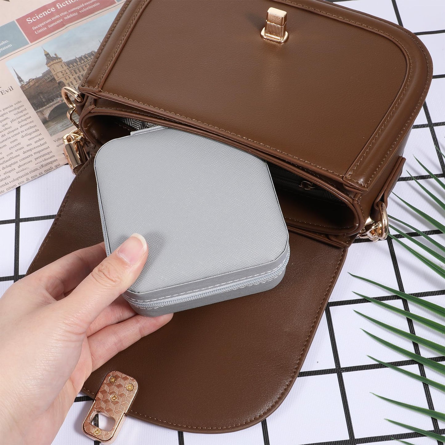 SHENLIU 12pcs Mini Jewelry Travel Case, 6 Elegant Colors Compact PU Leather Jewelry Organizer for Rings, Earrings, Necklaces, Perfect for Bridesmaid Gifts