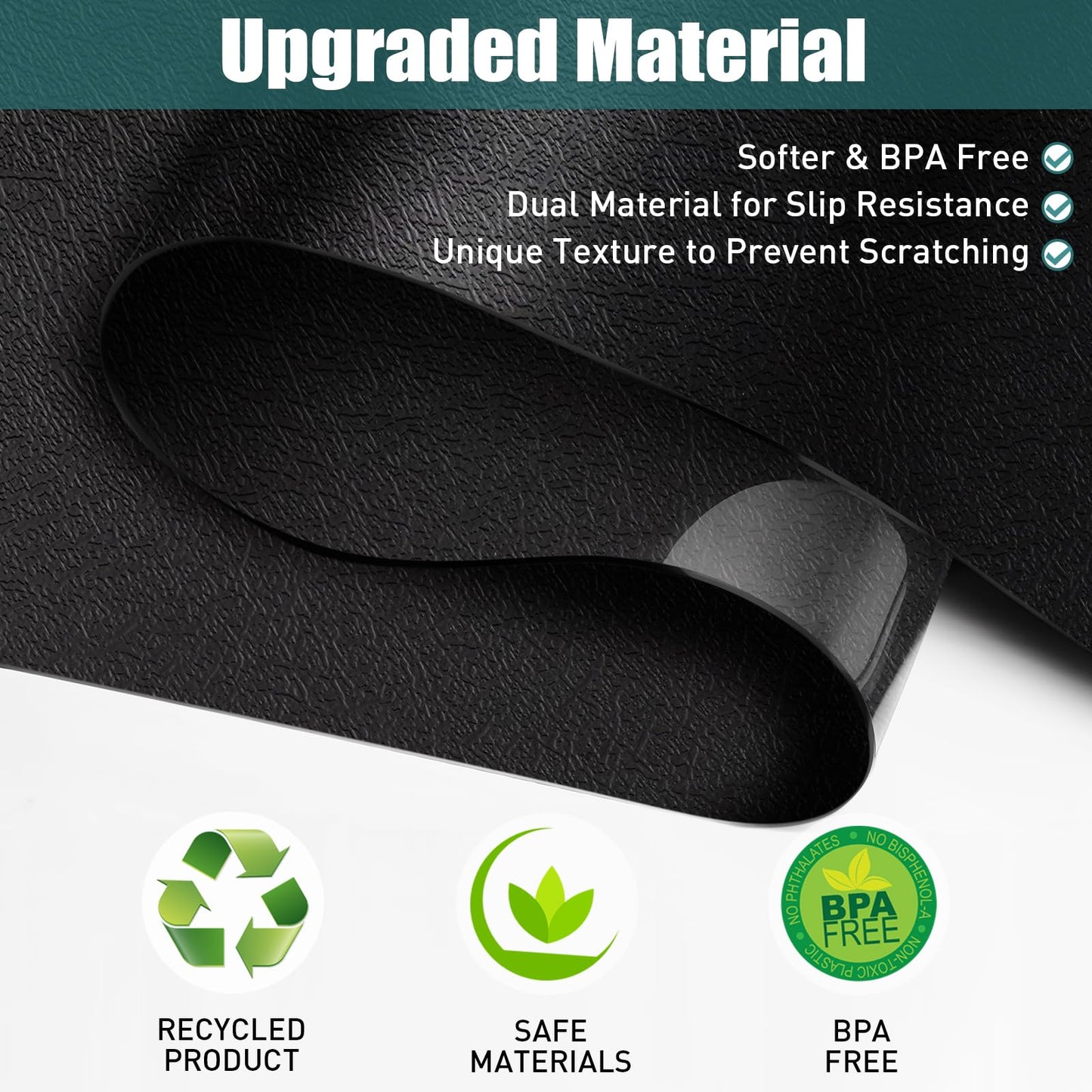 Office Chair Mat for Hardwood Floor: 63" x 51" Extra Large Black Office Chair Mats Anti-Slip Desk Floor Mat for Hardwood Floors Heavy Duty Sturdy Floor Protector Mat Under L Computer Desk