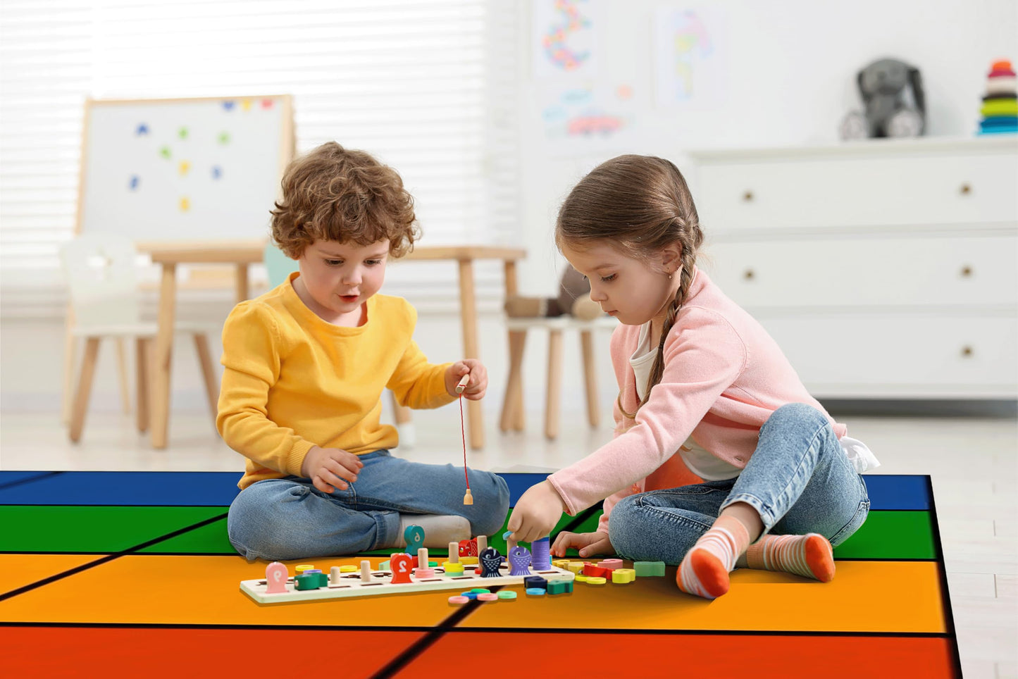 OPAMAN Large Classroom Rug 8x12 for Elementary, Classroom Rugs Carpets