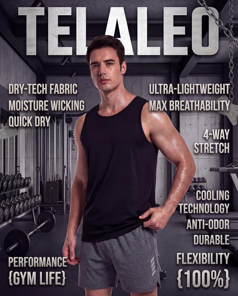 Men's Workout Tank Tops - 5 Pack Sleeveless Mesh Gym Shirts | Quick Dry, Black/Gray/Navy/Blue