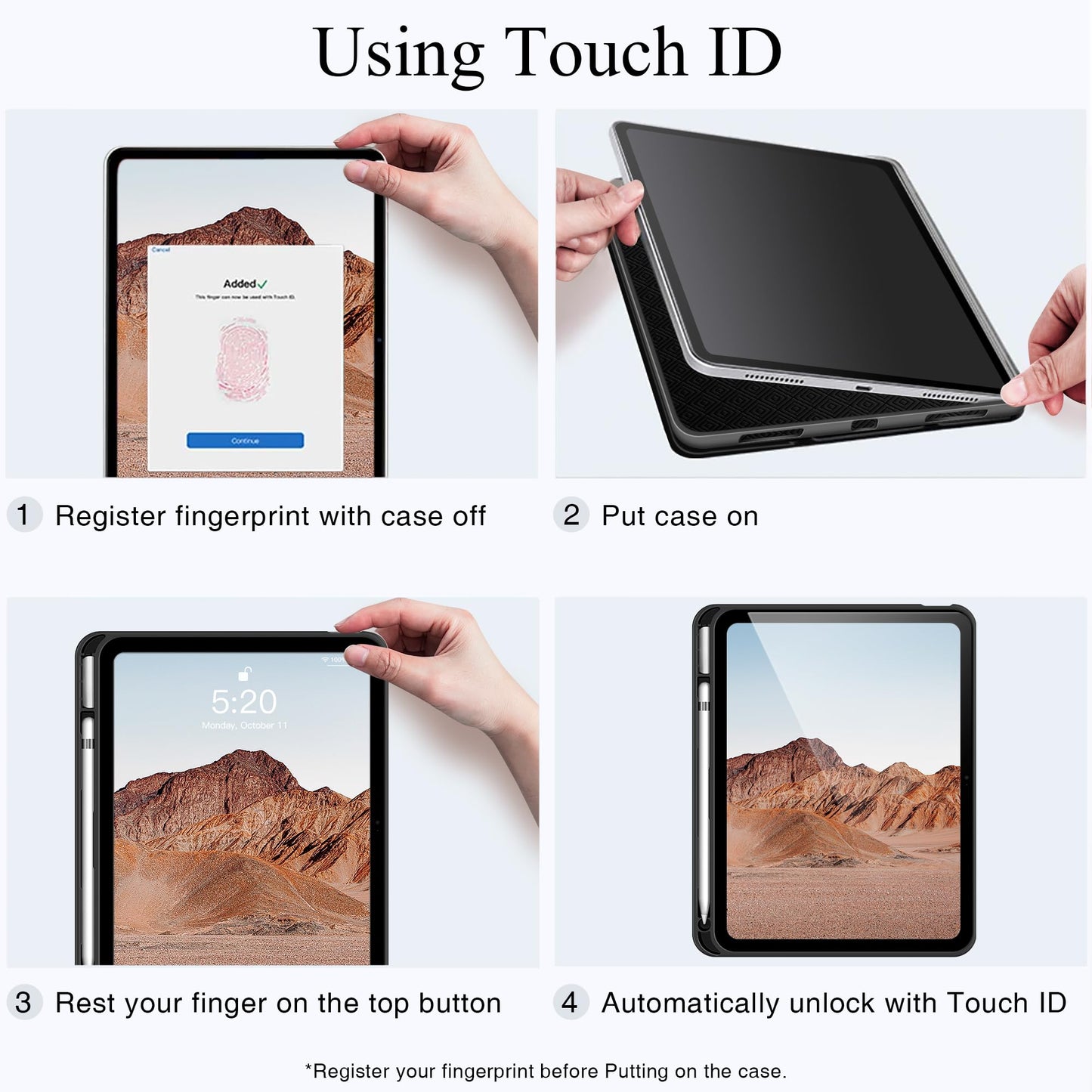 Antbox Case for iPad (A16) 11th (11'')/ 10th Generation (10.9'') High Grade Skin-Touch Vegan Leather with Built-in Pencil Holder Auto Sleep/Wake Function (Tan)