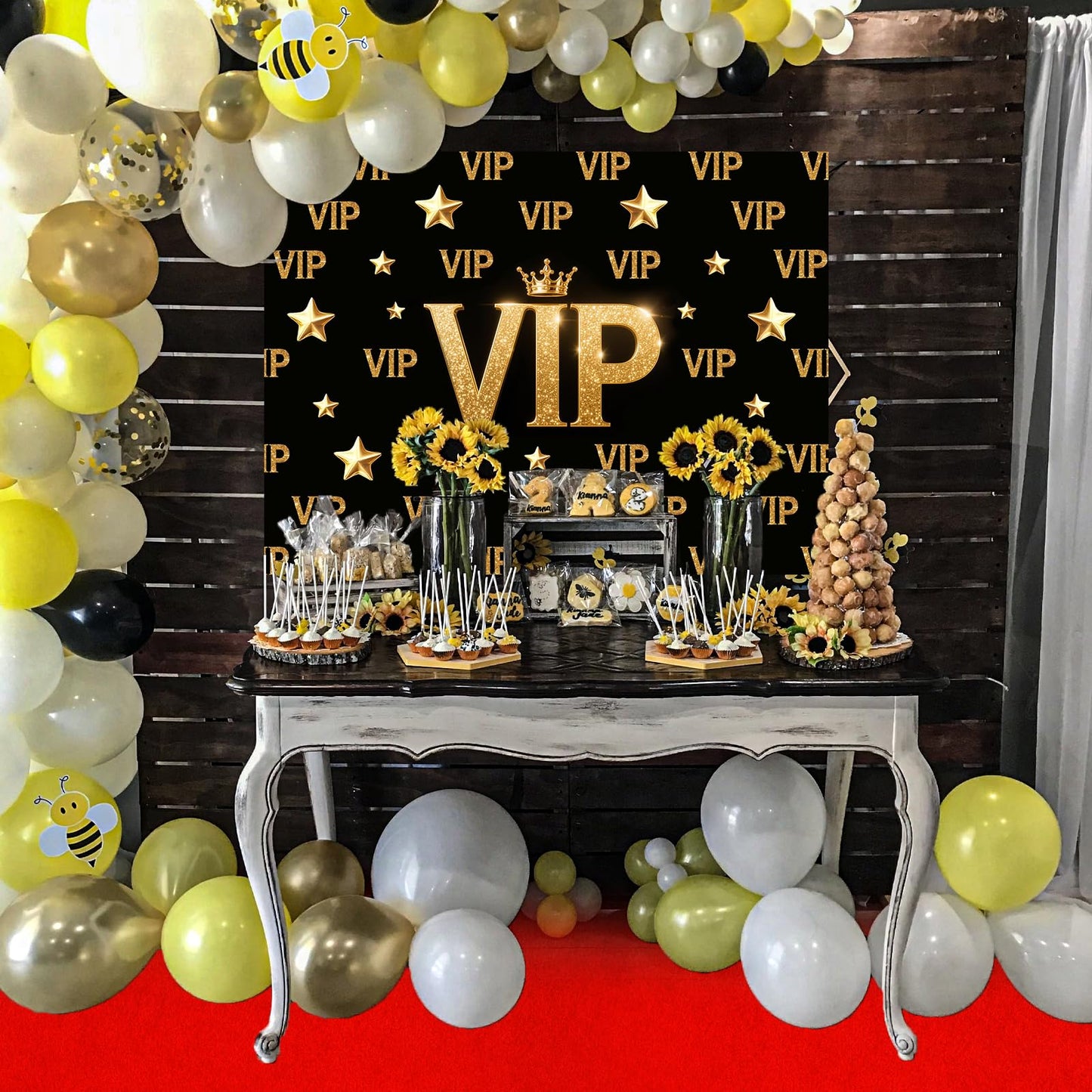 Red Carpet Runner,VIP Photography Backdrop,Backdrop Film Movie Theme Party Decorations Accessory and Red Carpet Runner 2.6 x 15 ft with Tape