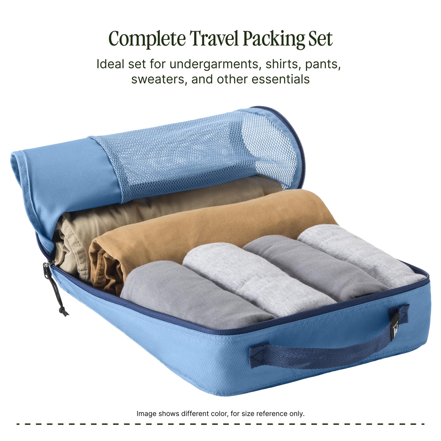 Eagle Creek Pack-It Reveal Cube Set - Packing Cubes for Compartmentalizing Luggage - Durable - Ultra-Lightweight - Water-Resistant - Easy Grab Zipper Pull - Mesh Windows - Mandarin - XS/S/M