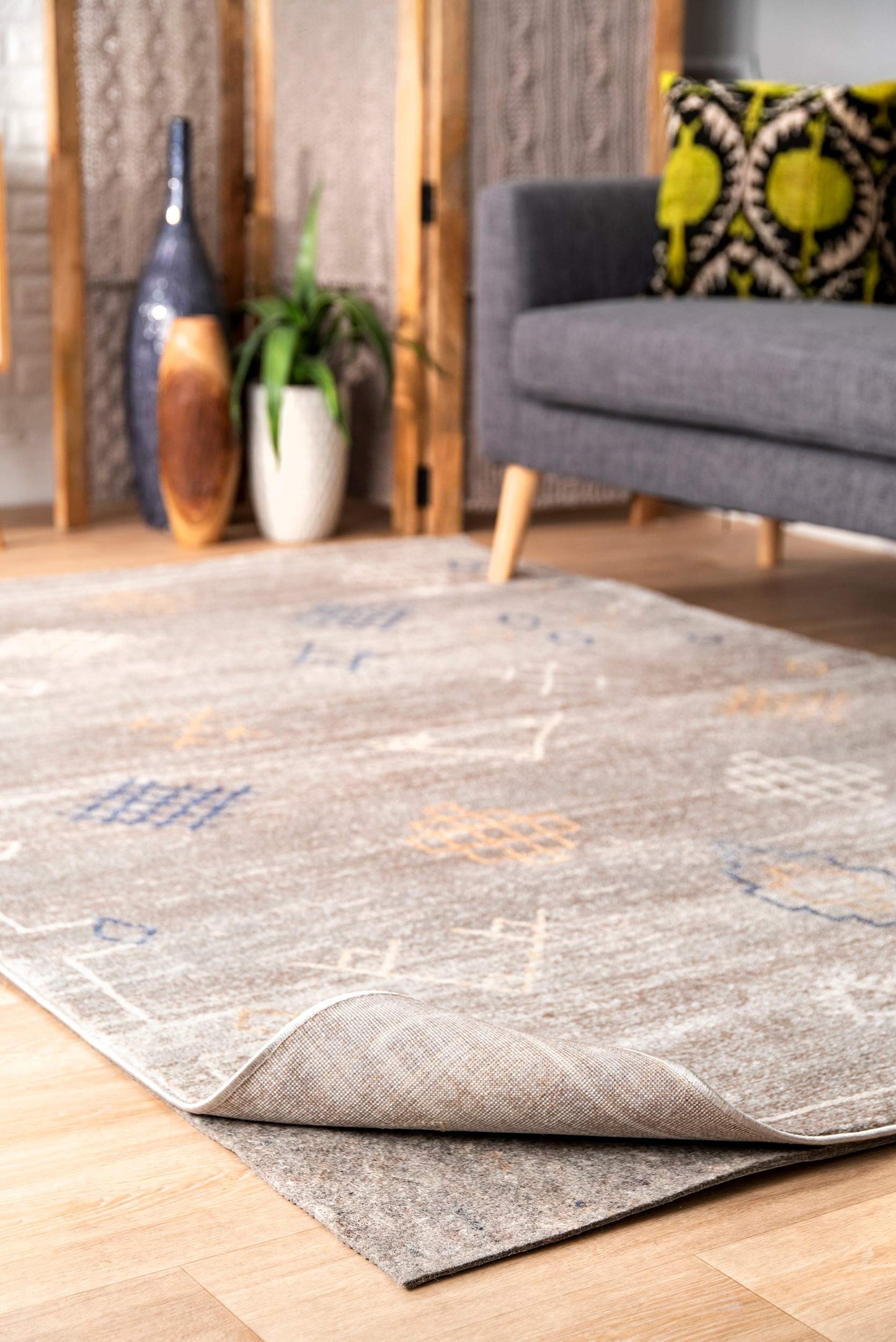 nuLOOM 9' x 12' Luxury Eco-Friendly Felt Rug Pad, 1/4 " Ultra Thick, Non-Slip Backing, Customizable Size, Hardwood, Carpet, Tile, Vinyl, Linoleum, Made in USA, 100% Recycled Materials