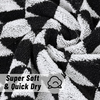 Black Hand Towels for Bathroom & Kitchen, 2 Pack Cotton Quick Dry Towels for