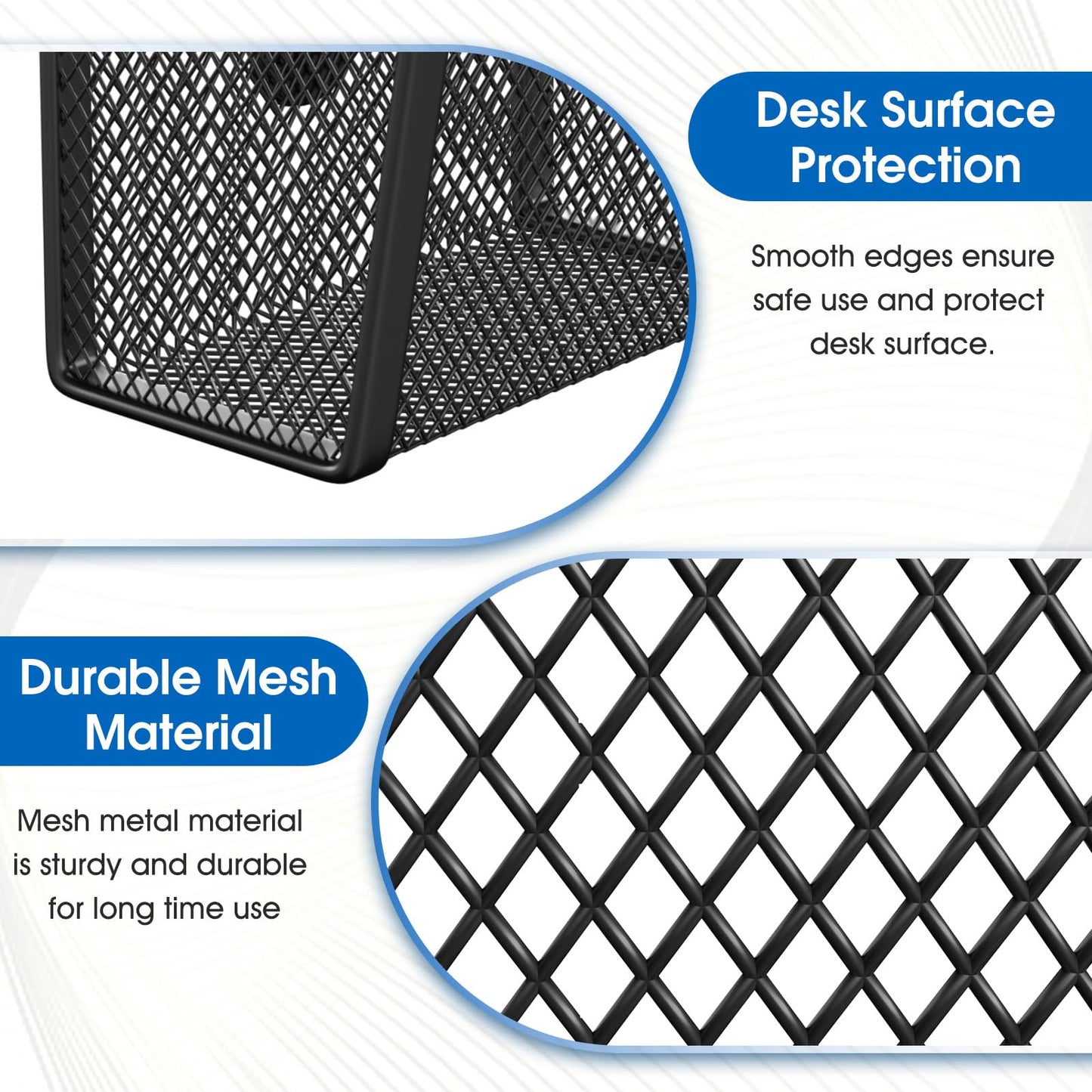 MaxGear Magnetic Pen Holder, 2 Pack Mesh Pencil Holder for Desk Storage Basket Organizer Marker Holder - Extra Strong Magnets Perfect for Locker Accessories, Refrigerator, Whiteboard, School Office