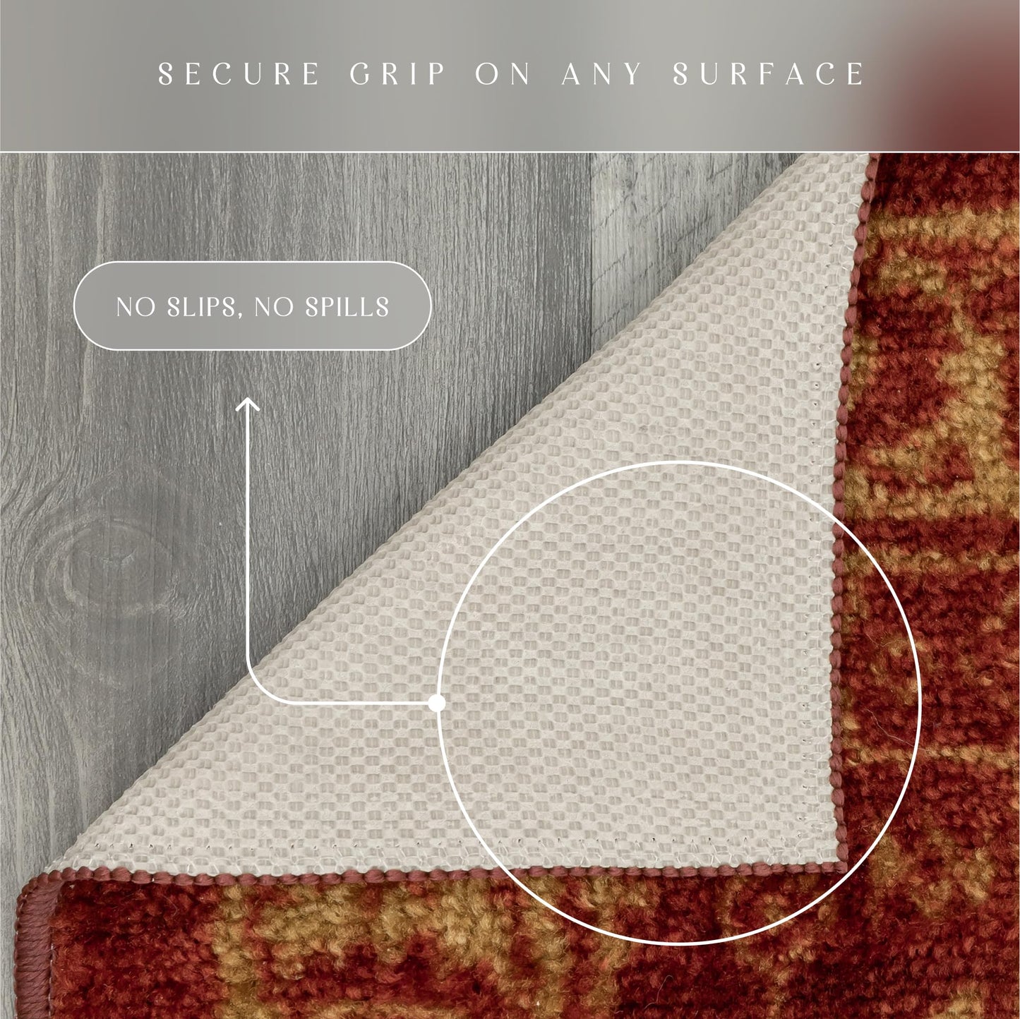 Maples Rugs Georgina Traditional Area Rug – Made in USA – Washable, Non Slip Indoor Carpet for Entryway, Foyer, Kitchen, and Bathroom, 2'6 x 3'10, Red/Gold