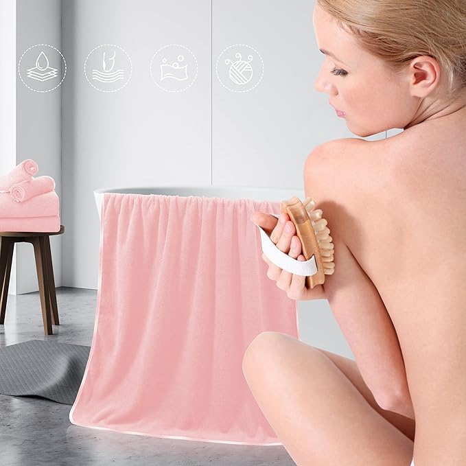 TENSTARS Luxury Silk Hemming Towel Set