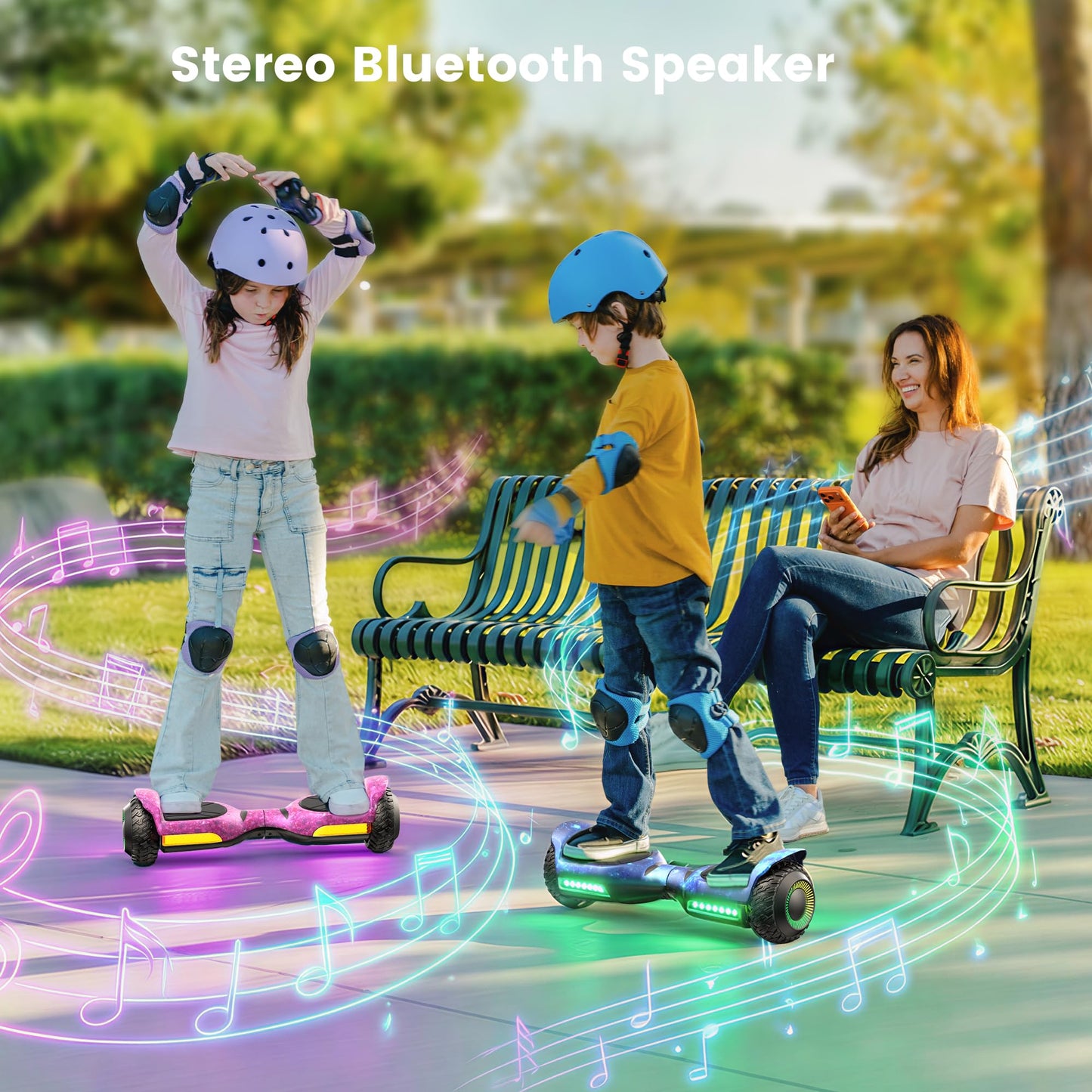 Gyroor Self Balancing Scooter New G13 All Terrain Balancing Scooter with LED Lights, Self Balancing Off Road with Bluetooth for Kids ages 6-12 and Adults-Galaxy Purple