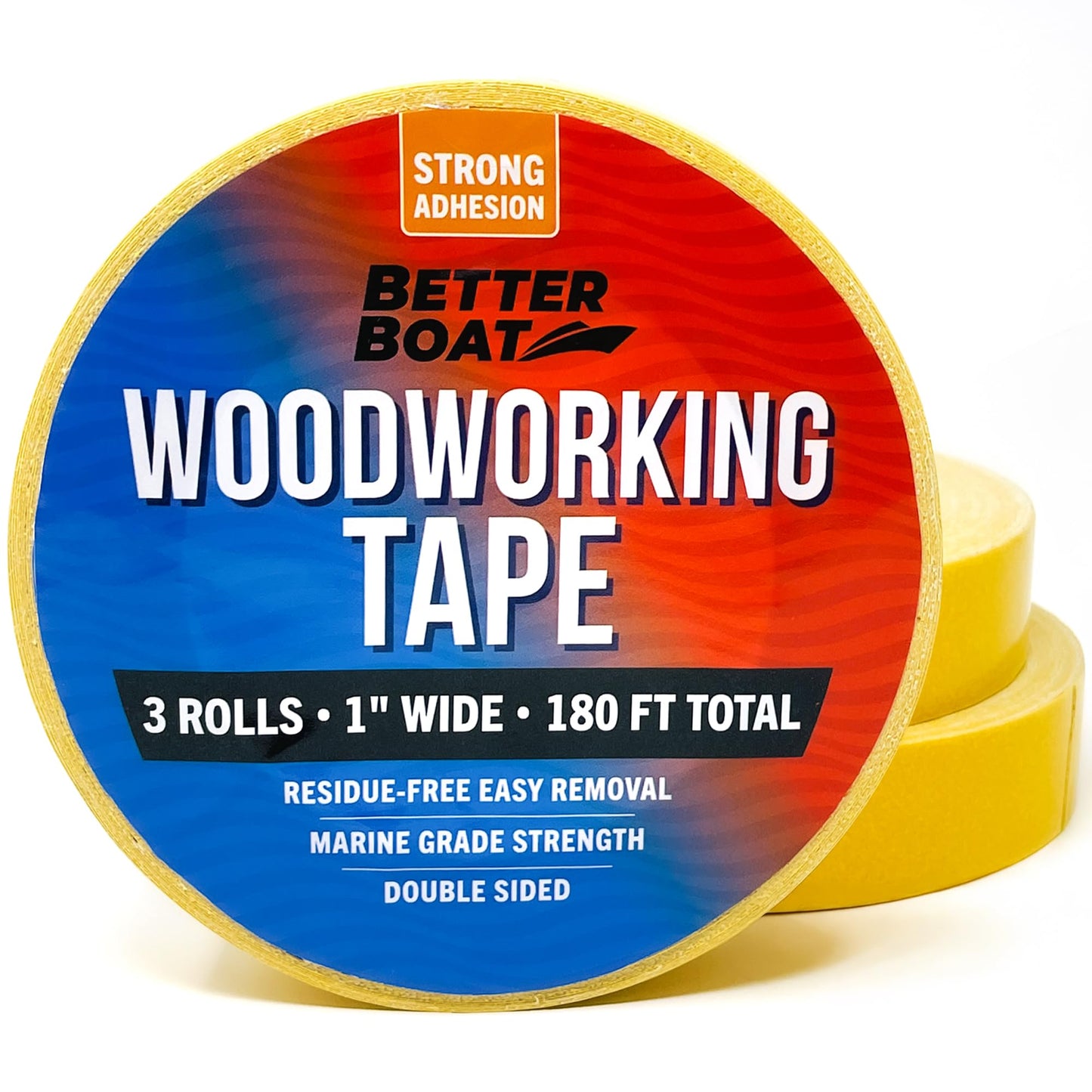 Better Boat Woodworking Double Sided Tape 1 in x 180Ft, CNC and Router Template Tape, Heavy Duty Removable No Residue, Marine Grade