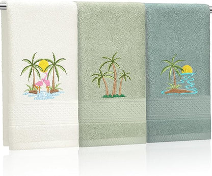 3 Pack Summer Palm Tree Hand Towels