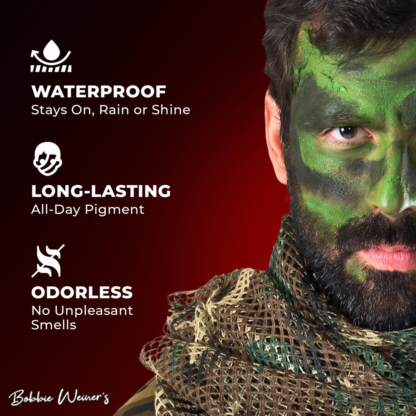 Bobbie Weiner 4 Color Woodland Face Paint Kit, Camouflage