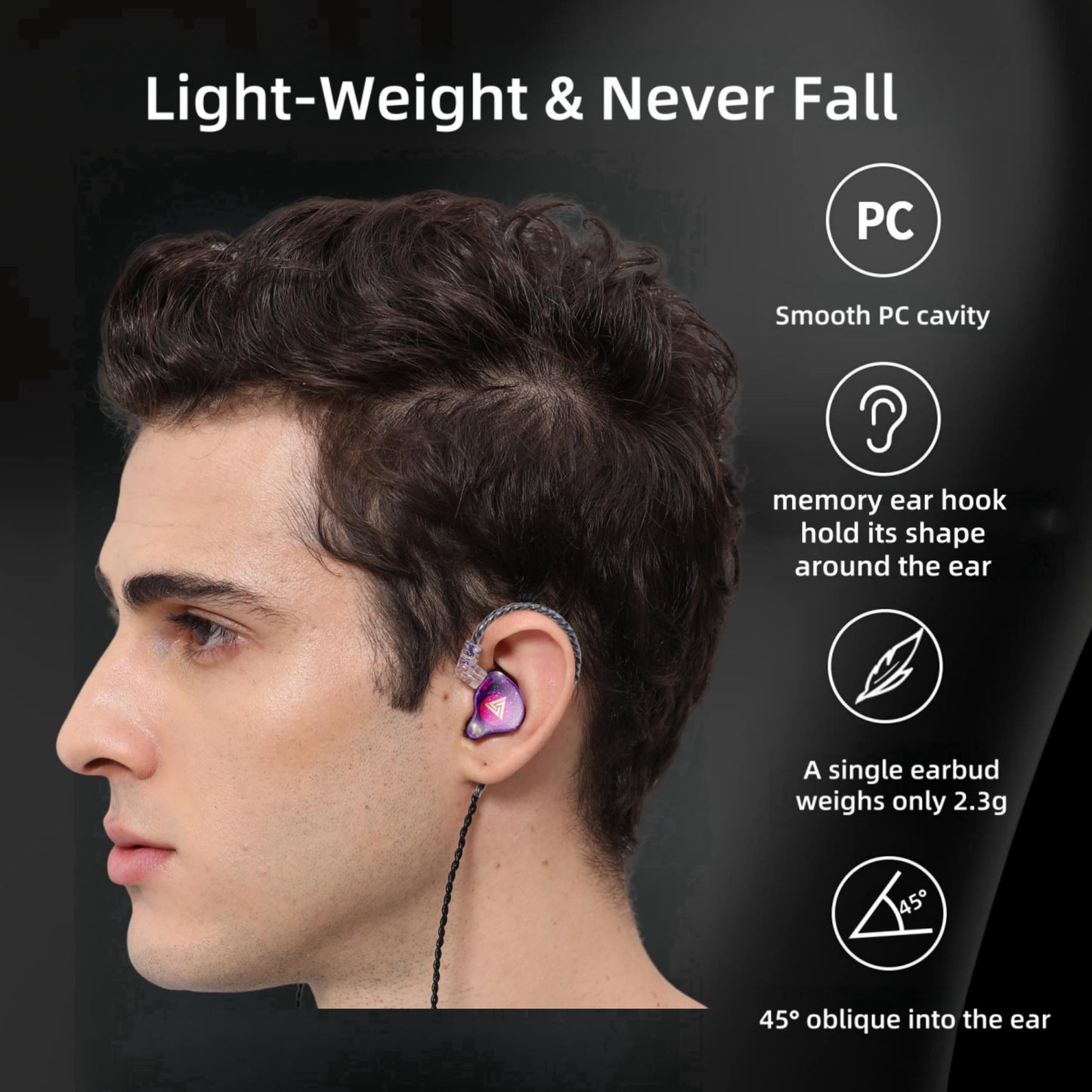 HJX QKZ AK6 Pro Wired IEM for Gaming Earbuds with MIC, in Ear Monitor Headphones, Deep Bass Sound, 1DD 11mm Dynamic Driver, IEM for Music Video Calling(Colors)