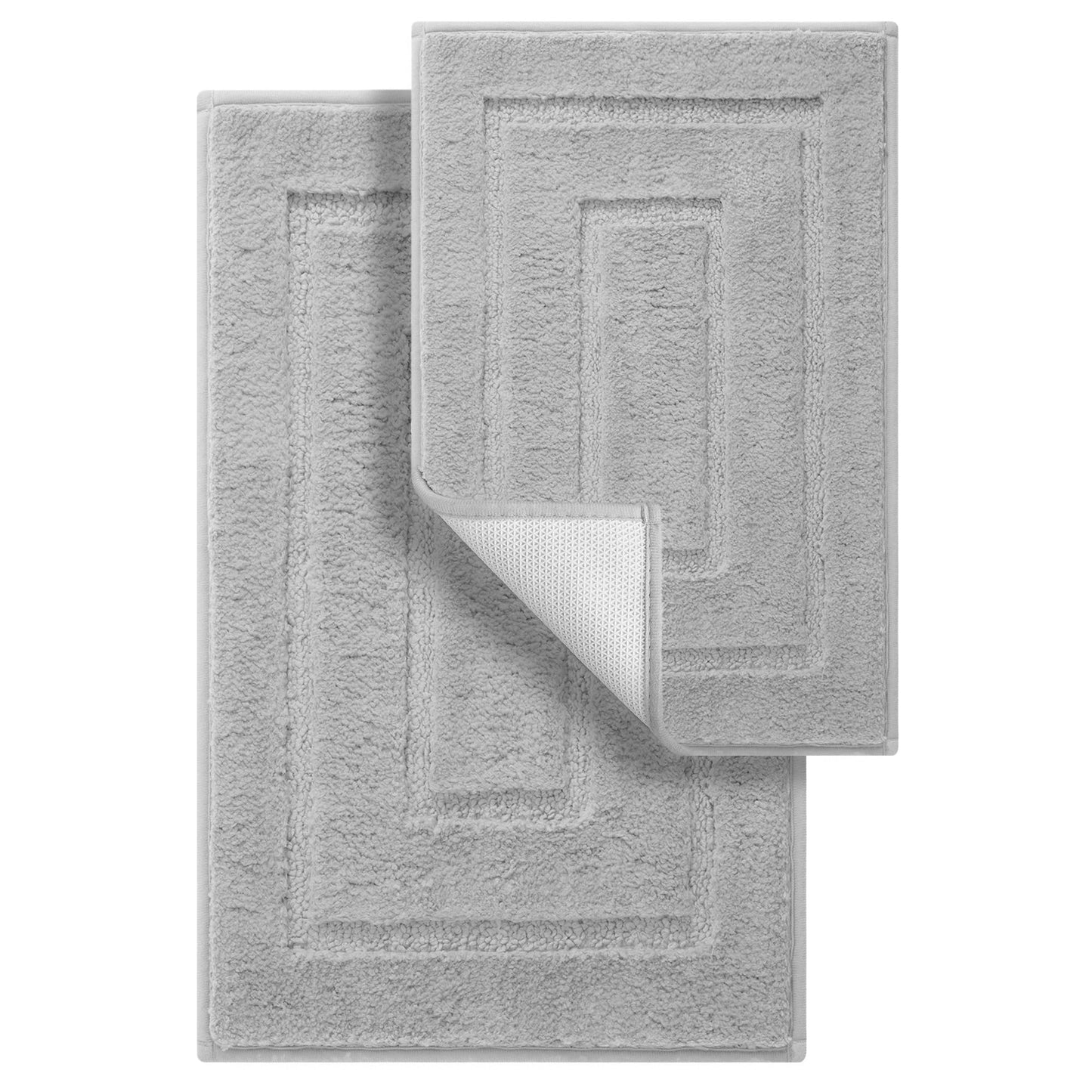 GRANNY SAYS Bathroom Rugs Sets 2 Piece,Soft Bath Mats for Bathroom, Bath Rugs Non Slip Washable, Absorbent Bath Rug for Tub, Shower and Toilet (Gray, 20" x 32" + 16" x 24")