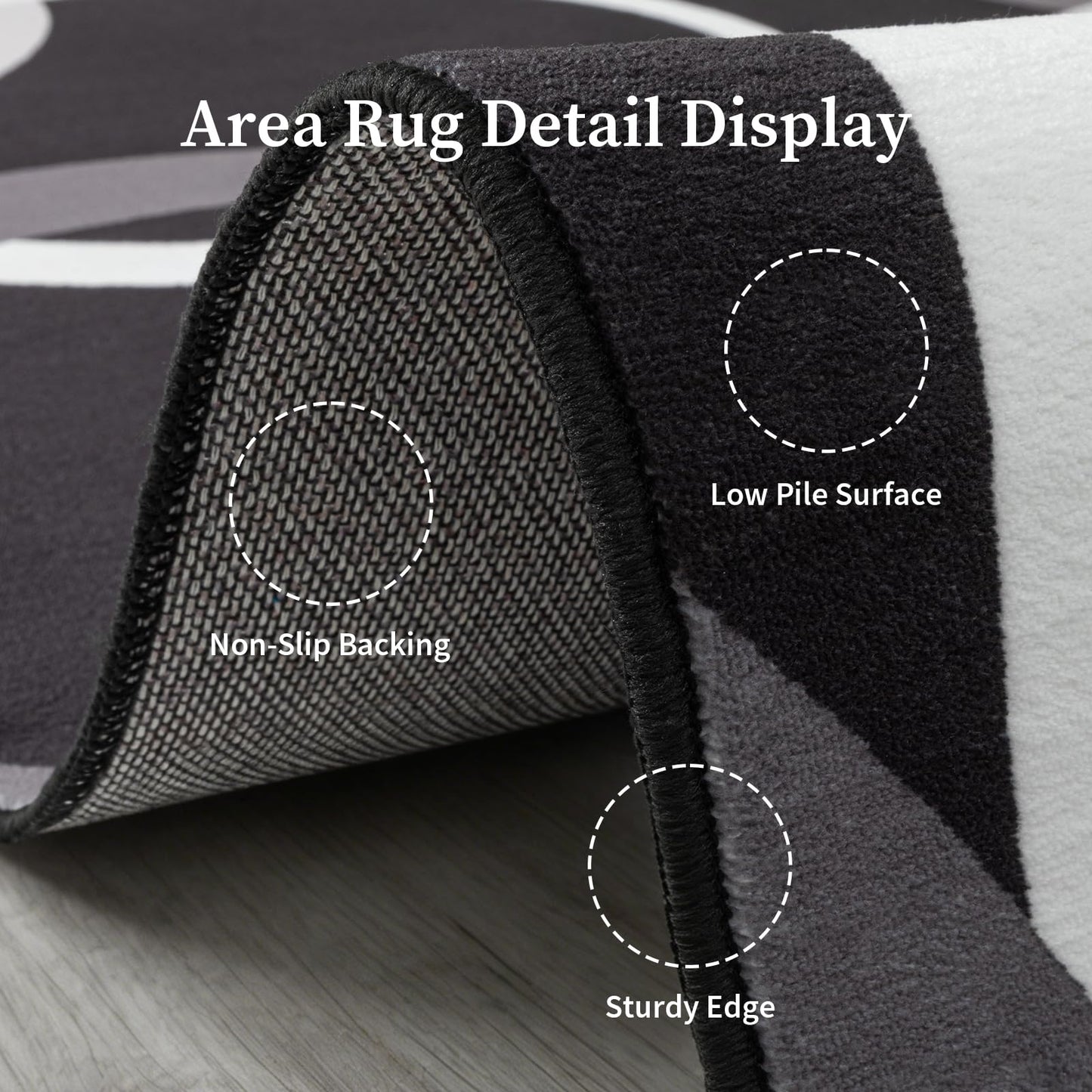 YIHOUSE Washable 2x8 Hallway Runner Rug Non Slip, Black and White 8ft Rug Runners for Bathroom Kitchen Non Skid, Geometric Circle Modern Carpet Runner for Entryway Bedroom