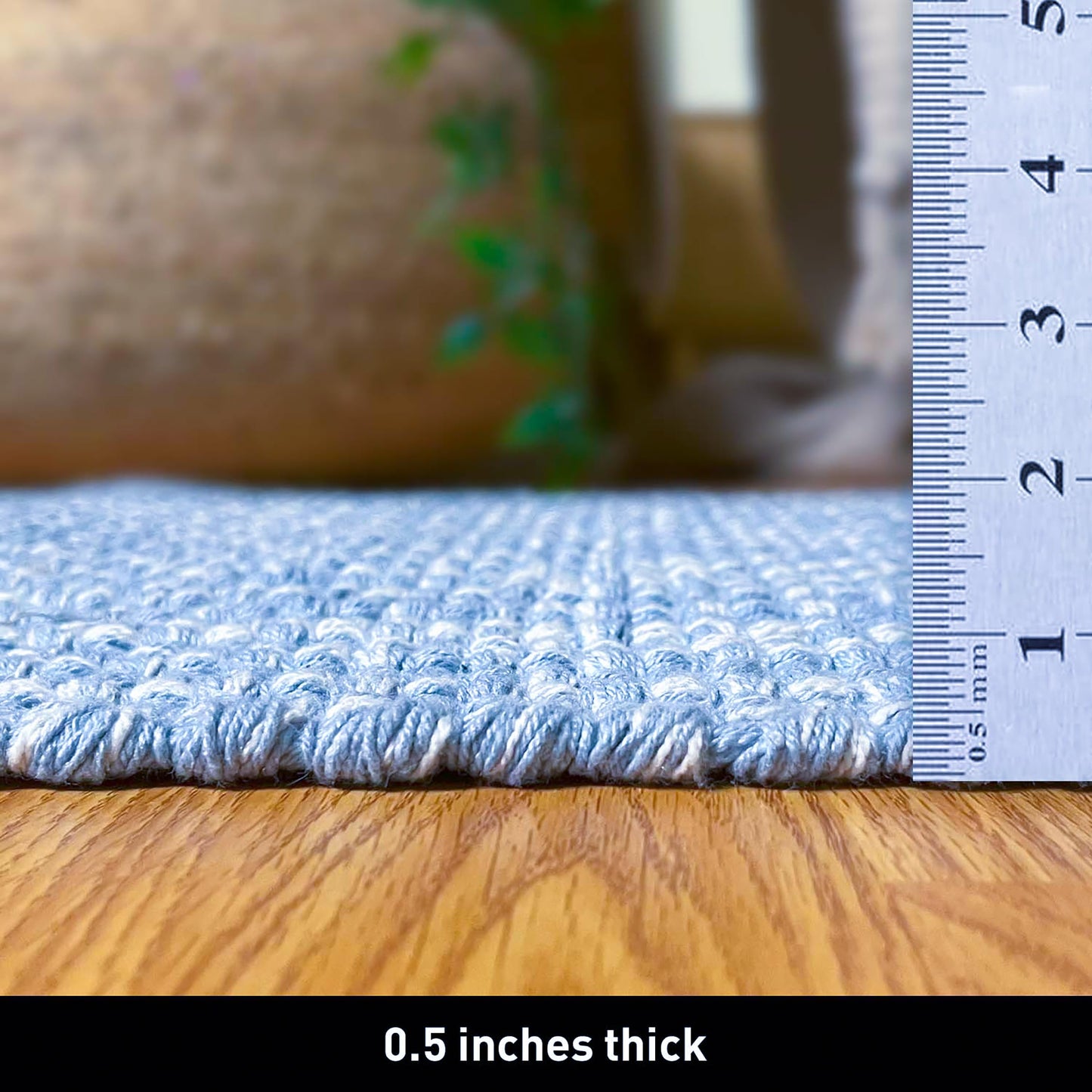 Chardin home Blue & White Reversible Runner Rug, 2x5 feet Machine Washable Cotton Rug, Perfect for hallways, stairwell, Kitchen Bedroom