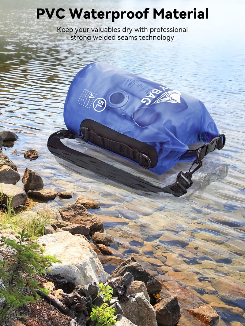 HEETA Dry Bag Waterproof for Women Men, Roll Top Lightweight Dry Storage Bag Backpack with Phone Case for Travel Swimming Boating Kayaking Paddle Board Camping Beach Accessories (Bluish Violet, 20L)