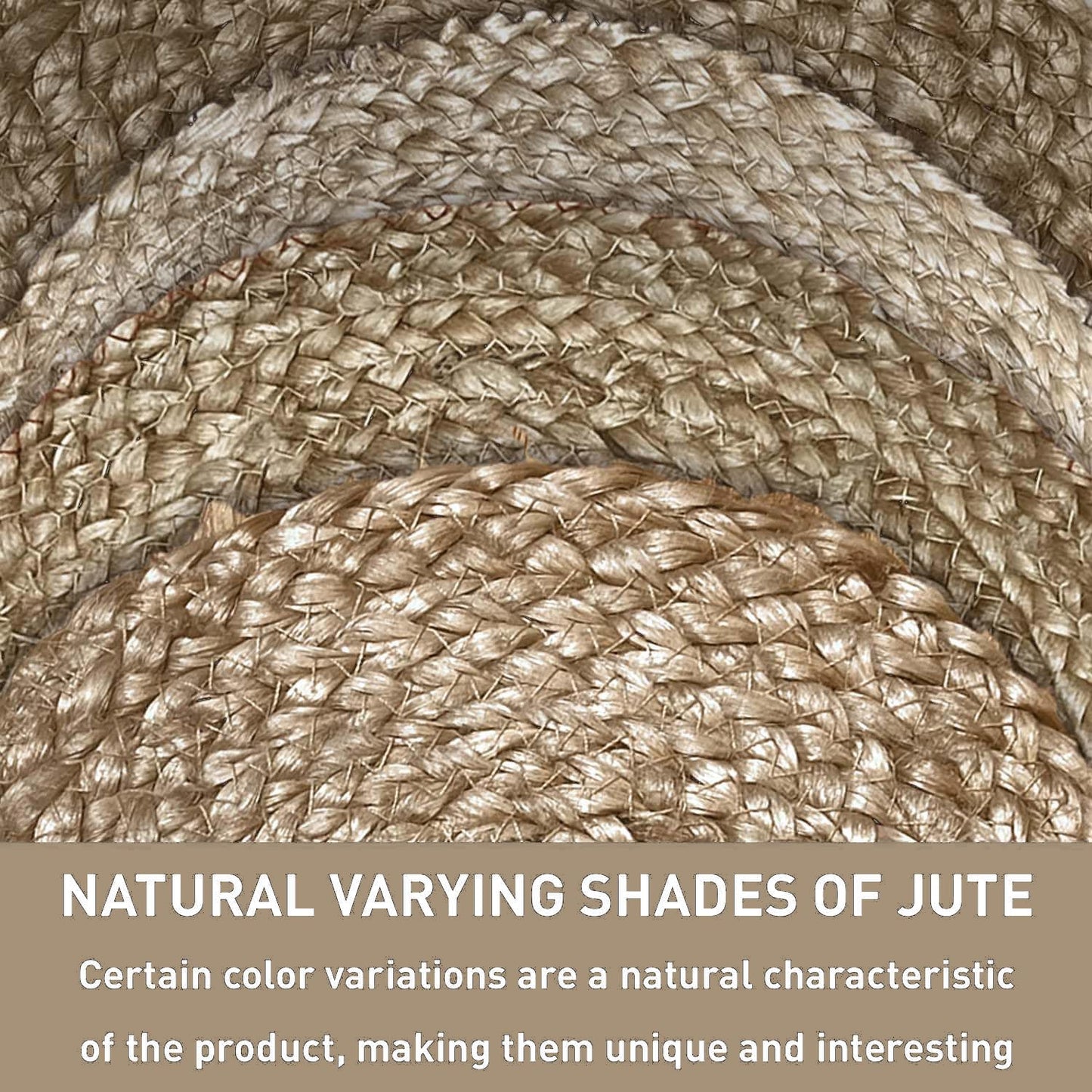 Chardin Home Hand Woven Natural Jute Braided Rug – 4x4 ft Scalloped rug| Rustic Boho Farmhouse Reversible Rug for Entryway, Front Door, Kitchen, Nursery, Dining Room, or Patio | Solid Natural jute Rug