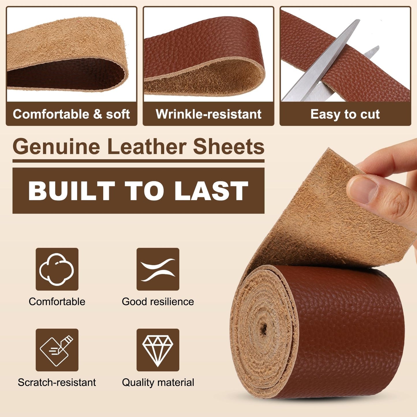 MECCANIXITY Leather Craft Belt Blanks, 40mm(1.6") Wide x 51" Full Grain Strip 3-4oz 1.5mm Thick Vegetable Tanned Leather Strips for DIY Belt Making Craft Making Tool Processing, Reddish Brown