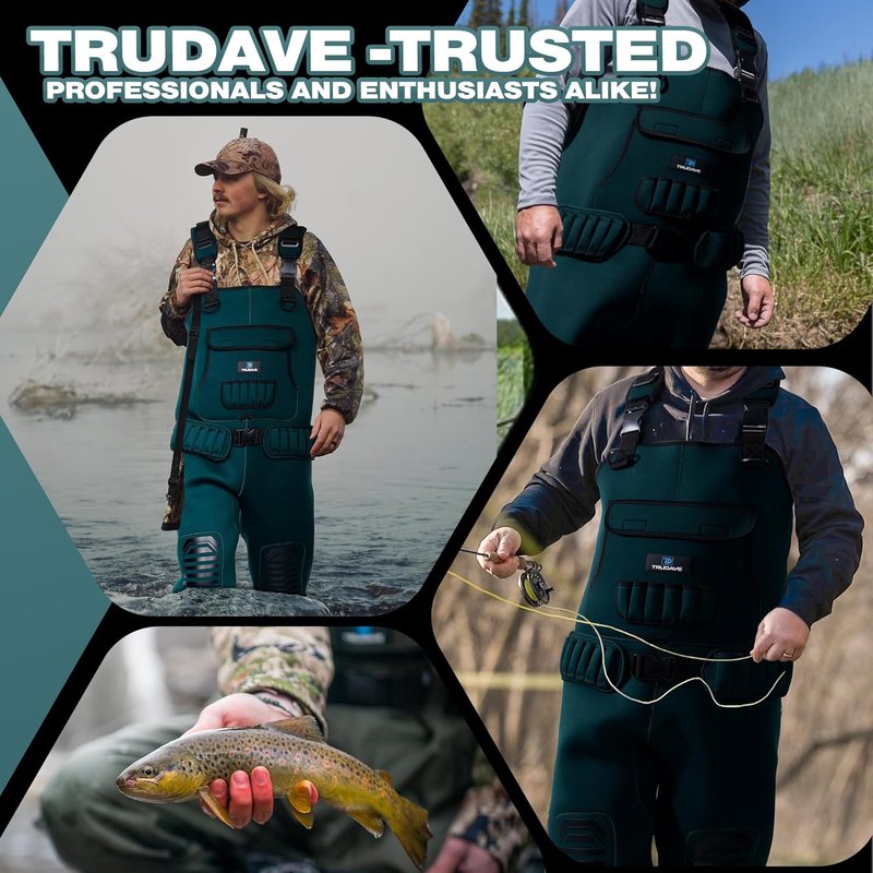 Chest Waders for Men & Women - Waterproof Neoprene Fishing & Hunting Waders with Boots