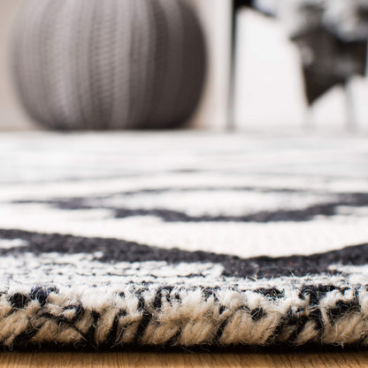 SAFAVIEH Aspen Collection Accent Rug - 2'6" x 4'6", Charcoal & Black, Handmade Wool, Ideal for High Traffic Areas in Entryway, Living Room, Bedroom (APN813Z)