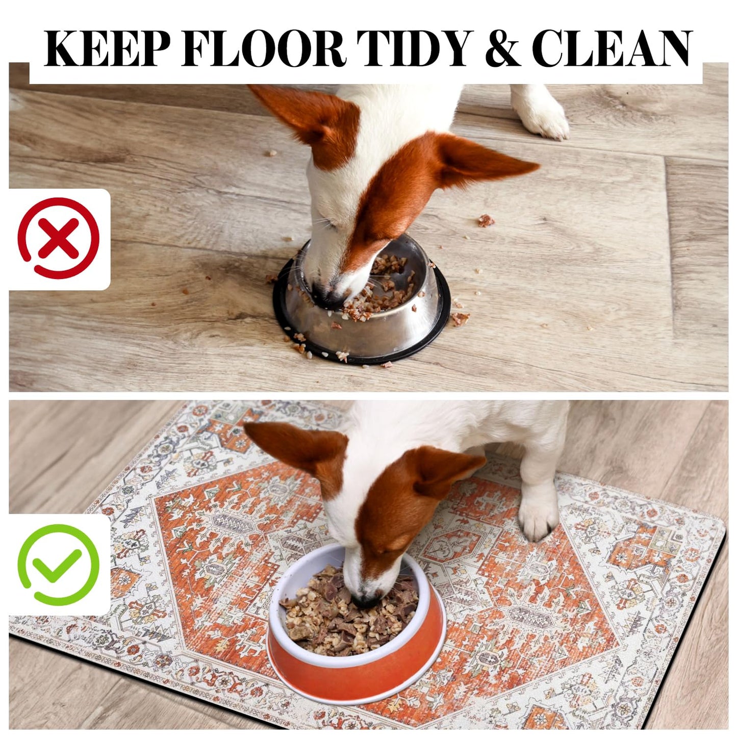 Dog Food Mats for Floors Absorbent, Pet Cat Food Mat - Non Slip Dog Bowl Mats for Food and Water Pet Supplies