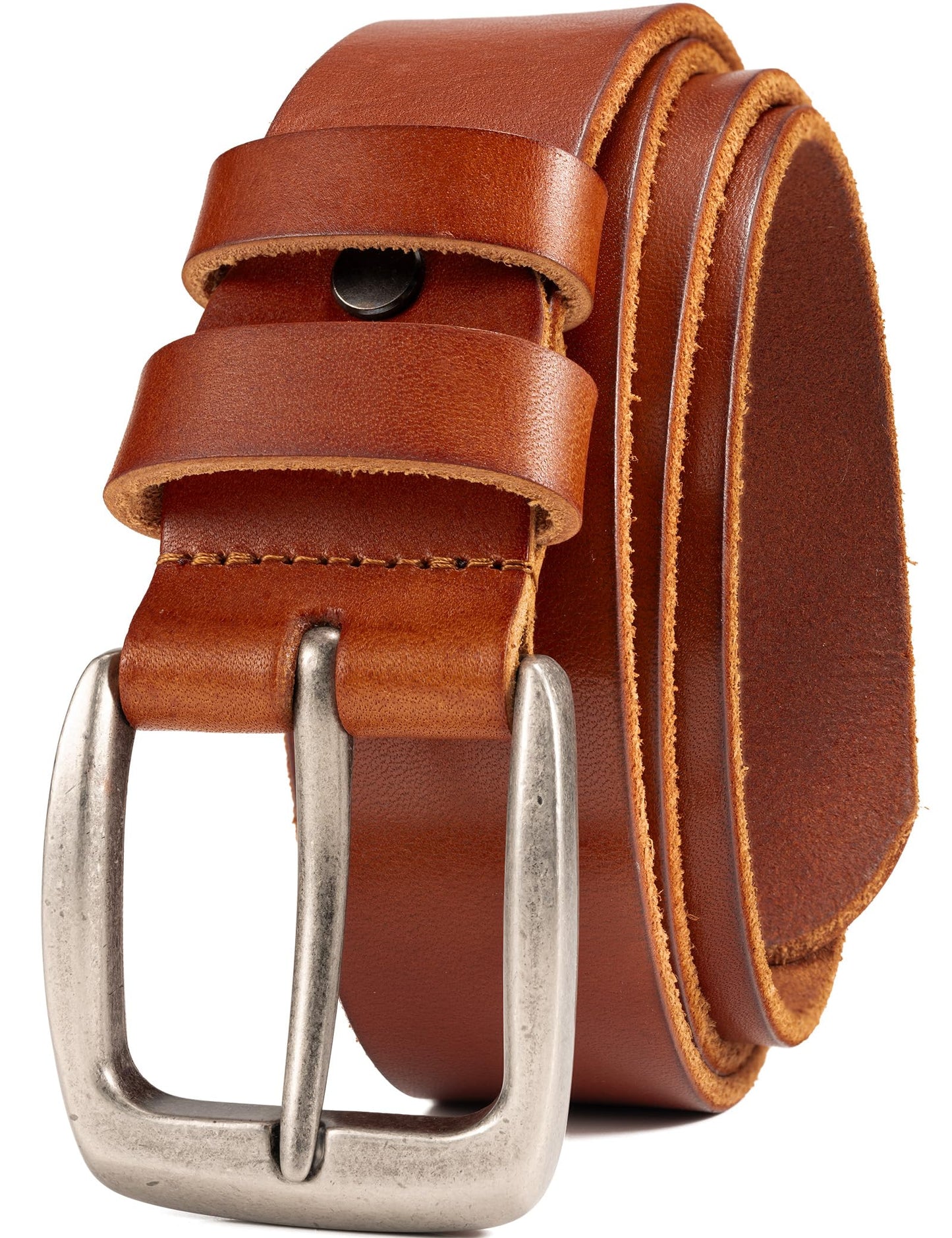 WOLFANT Leather Belt for Men,100% Italian Full Grain Real Solid Leather