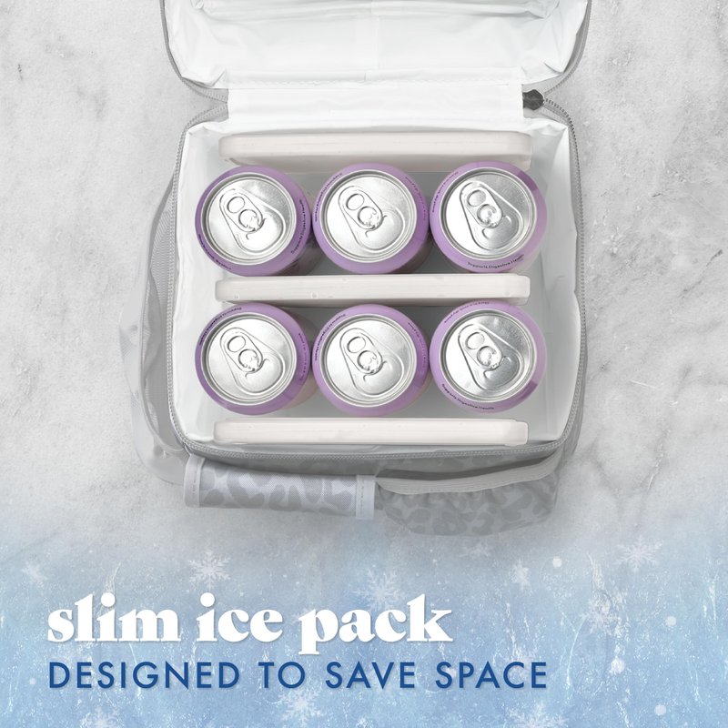 Cool Coolers by Fit & Fresh XL Slim Ice Packs, Quick Freeze Reusable Ice Packs for Lunch Boxes & Coolers, Long-Lasting, Space Saving Cooler Ice Packs, Ivory, 4Pk