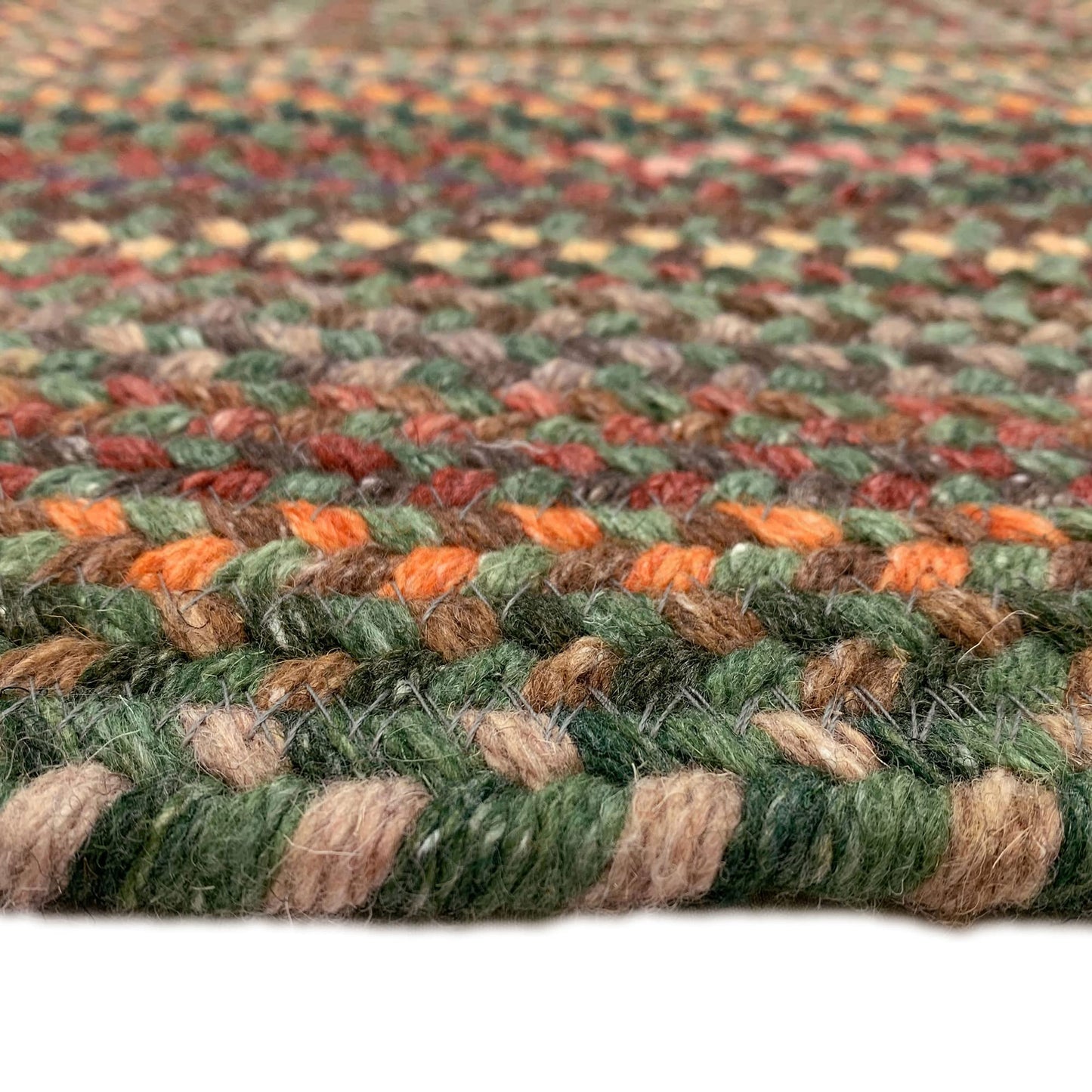 Capel American Heritage Green Multi 0' 24" X 0' 36" Concentric Rectangle Braided Rug