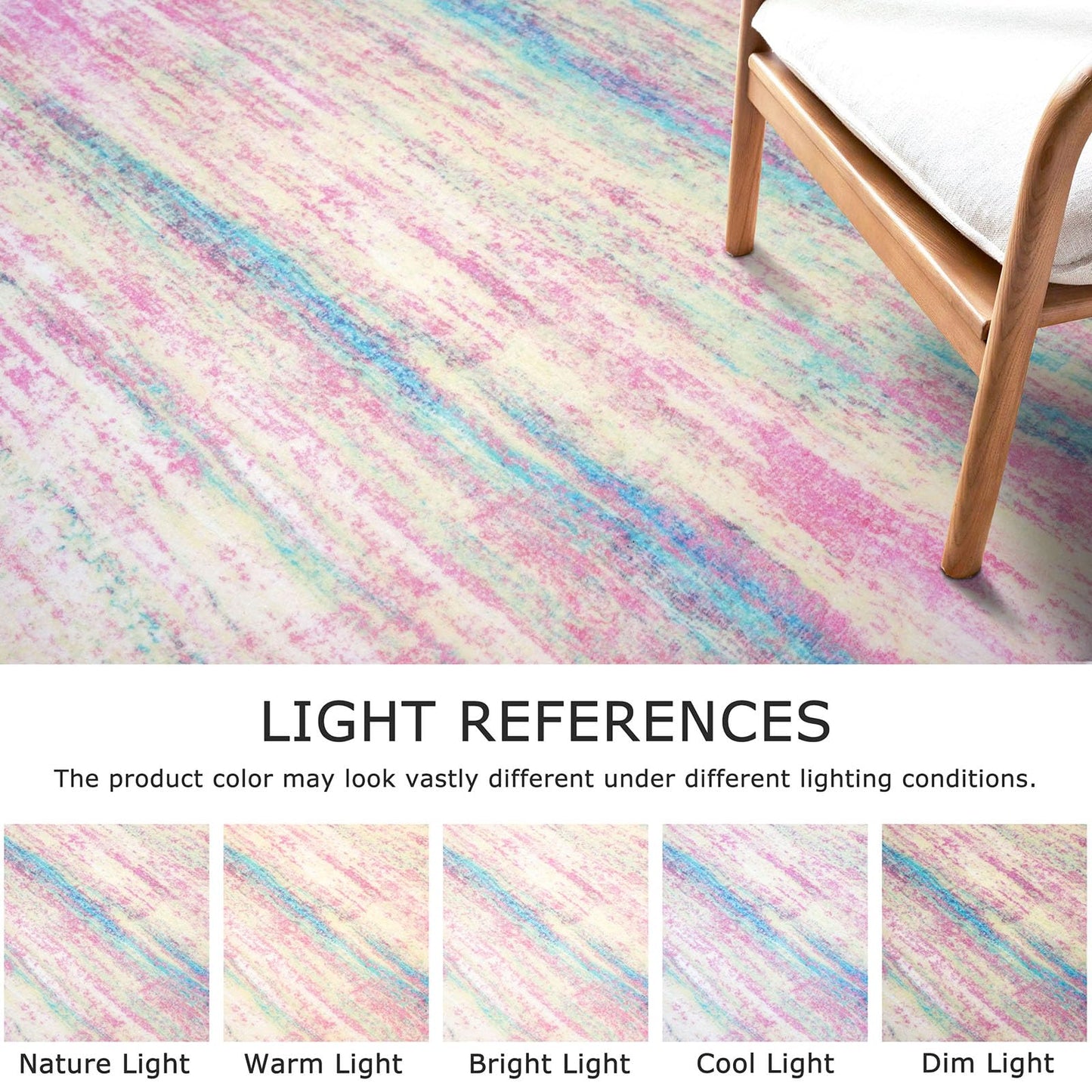 KOZYFLY Modern Abstract Pink 3x5 Area Rug Washable Girls Kids Bedroom Rug Throw Entry Mat Non-Slip Carpet Dining Room Rug with Soft Low Pile for Living Room Kitchen Bath Office