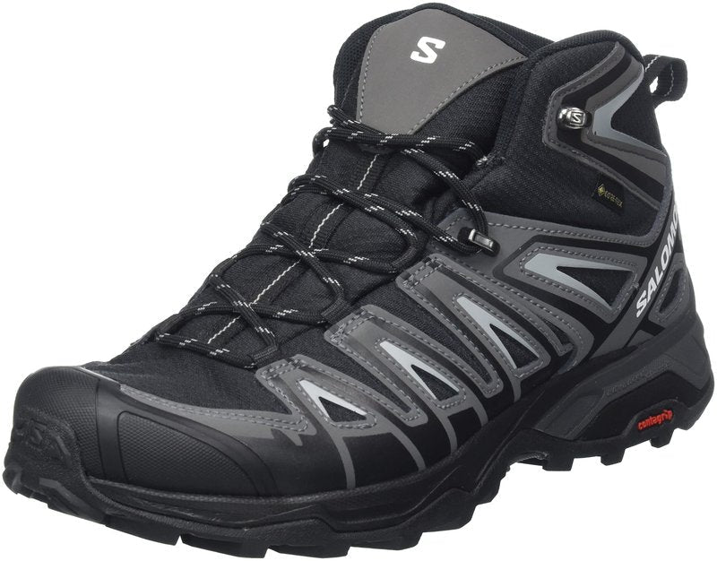 SALOMON X Ultra Pioneer Mid Gore-Tex Women's Outdoor Shoes, Waterproof, Secure foothold, and Stable & cushioned, Black Magnet Monument, 10.5 US