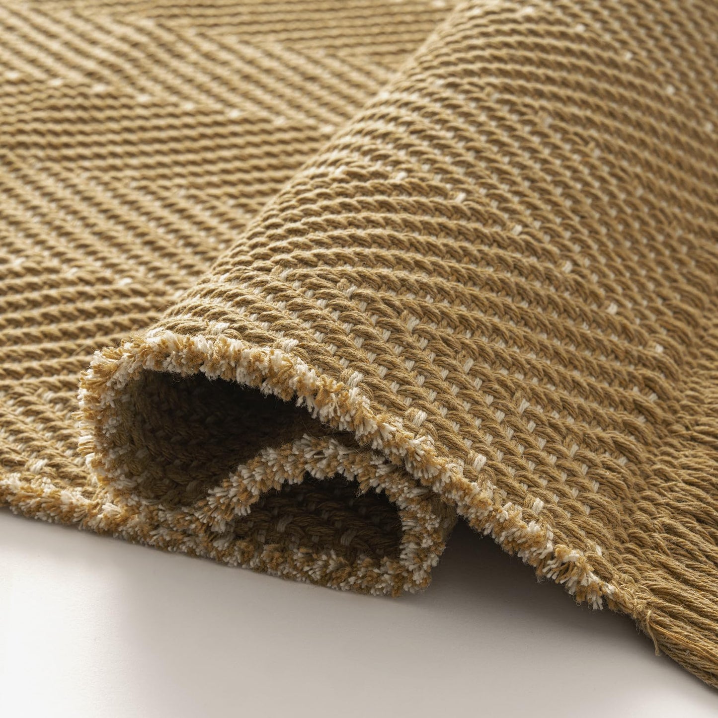 BESTSWEETIE Area Rug 2x3 Washable Entry Rugs Hand-Woven Soft Modern Farmhouse Boho Neutral Decor Carpet with Tassels Non-Slip Braided Rugs for Entryway Kitchen Bathroom, Natural Yellow Beige