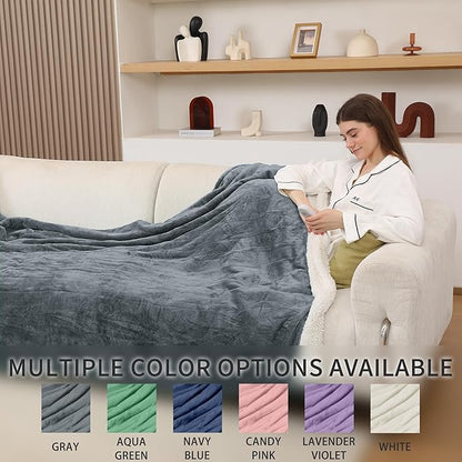 Heated Blanket King, Dual Control Electric Blanket King Size with 6 Heating Levels & 10 Hours Auto Off, Machine Washable Plush Heating Blanket with Timer for Bed Camping Office 100" x 90", Gray