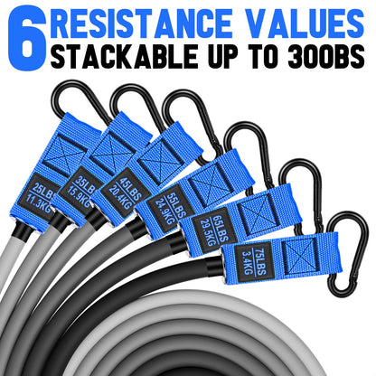 Heavy Resistance Bands for Working Out, 300lbs/360lb/420lb Exercise Bands Workout Bands with Handles, Door Anchor, Ankle Straps, Home Gym Workout Equipment for Men Fitness Strength Training Stretching