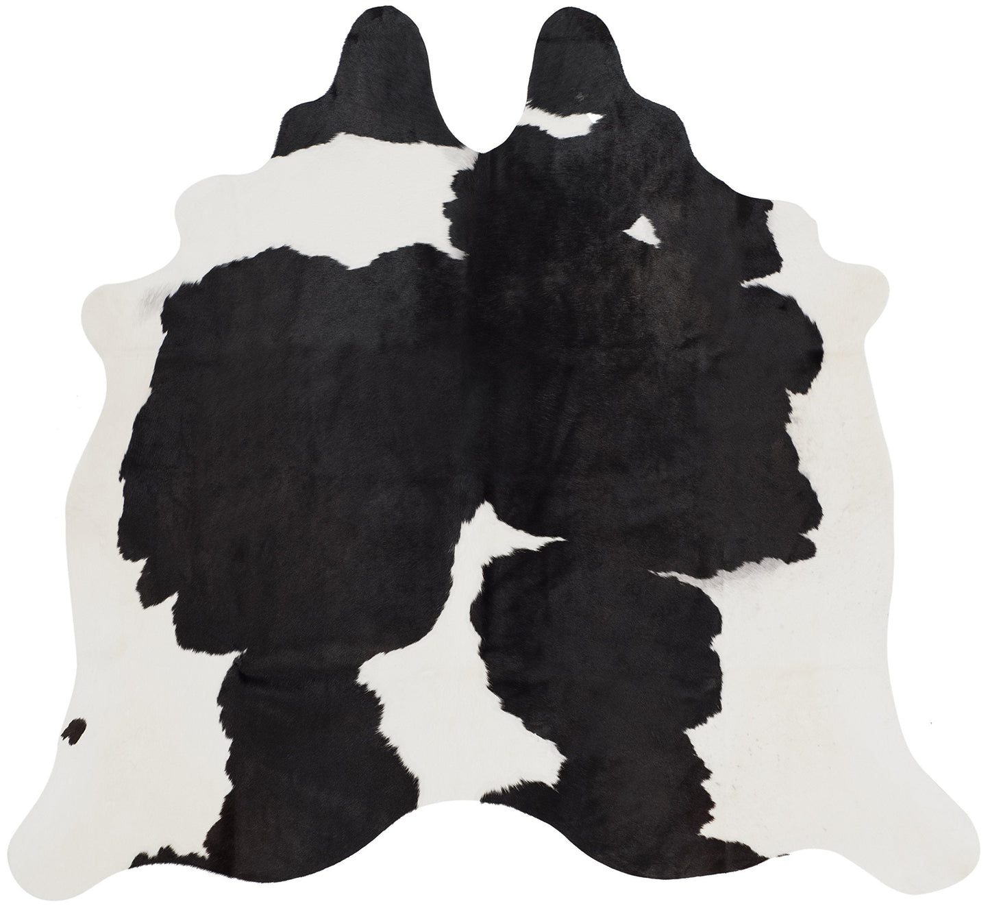 SAFAVIEH Cow Hide Collection Accent Rug - 4'7" x 5'8", Black & White, Handmade Rustic Genuine Cowhide, Ideal for High Traffic Areas in Entryway, Living Room, Bedroom (COH211B)
