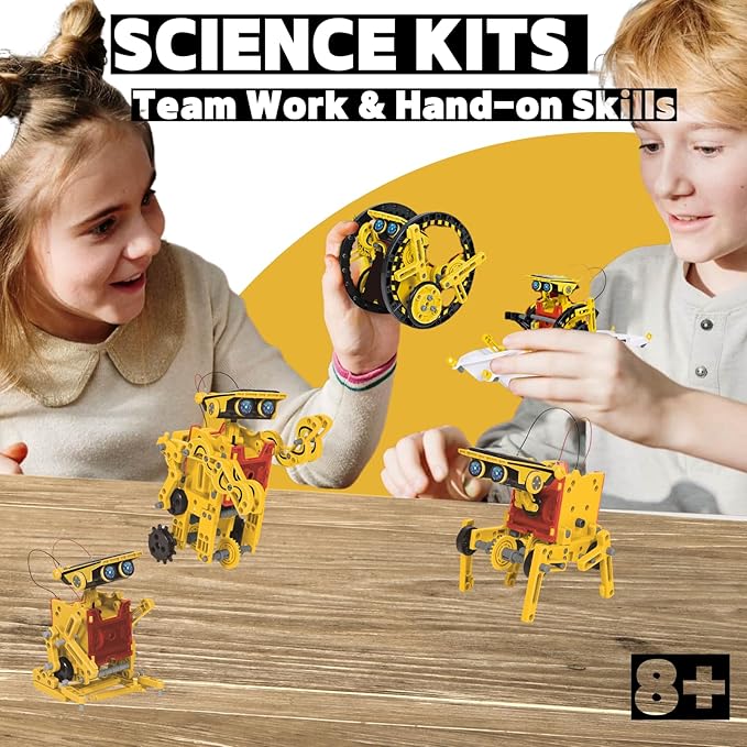 12-in-1 STEM Solar Robot Kit Solar Powered Science Building Toys for Boys Age 8-12 Educational Robotics Learning Experiment Set for Kids