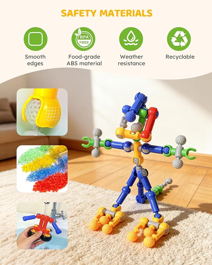 Inovakids Building Blocks - 170 Pcs STEM Building Toys For 3+ Years Old Kids with 21 Exemplar Model Big Box Storage Preschool Montessori Sensory Educational Toys Gift for Birthday Chrismas Easter