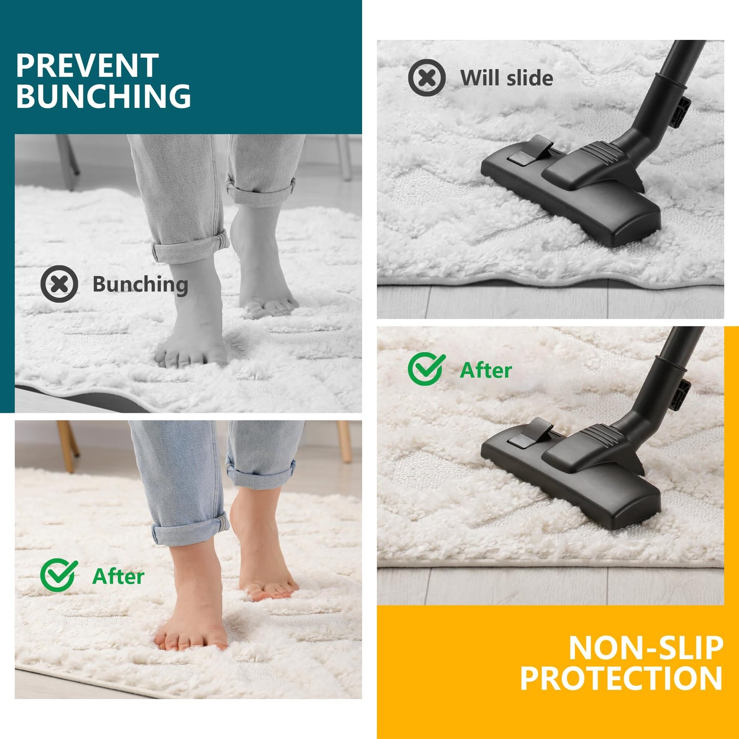 MIXCOOL Non Slip Rug Pad Gripper 8x10 Feet Extra Thick Pads for Hardwood Floors,Anti Skid Mat Under Carpet,Runner Keep Area Rugs Safe and in Place
