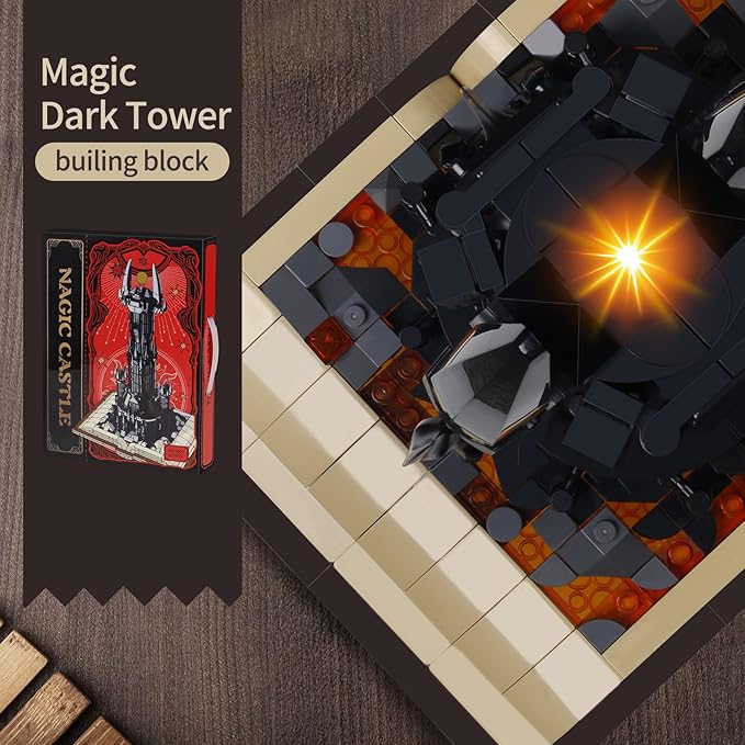Lord of The RS Castle Building Blocks ToysCreator Architecture Dark Tower Magic Book Building Set Best Choice for 12+ Boys Girls or Adults.