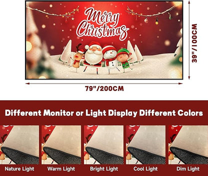 Christmas Rug, Snowman Rug, Xmas New Year Gift Door Mat for Bedroom Living Room Kitchen, Merry Christmas Indoor Floor Mats for Holiday Festive Decoration,79" X 39"