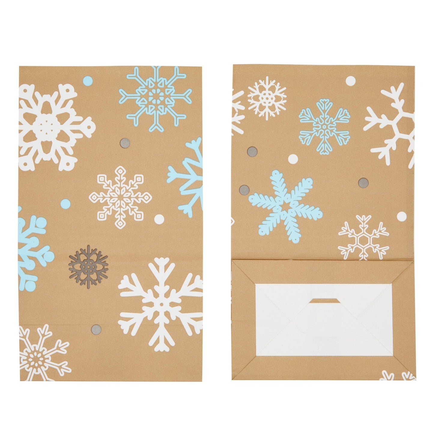 Juvale Paper Winter Gift Bags - 36 Count, 5.15 x 3.2 x 8.5 In, Red & White Snowflake - Reinforced Tear-Resistant Bottom - Snowflake Party Favor & Treat Bags for Snacks & Treats (Pack of 2)