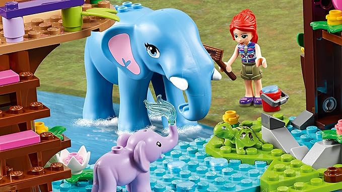 LEGO Friends Jungle Rescue Base 41424 Building Toy for Kids Animal Rescue Kit That Includes a Jungle Tree House and 2 Elephant Figures for Adventure Fun (648 Pieces)