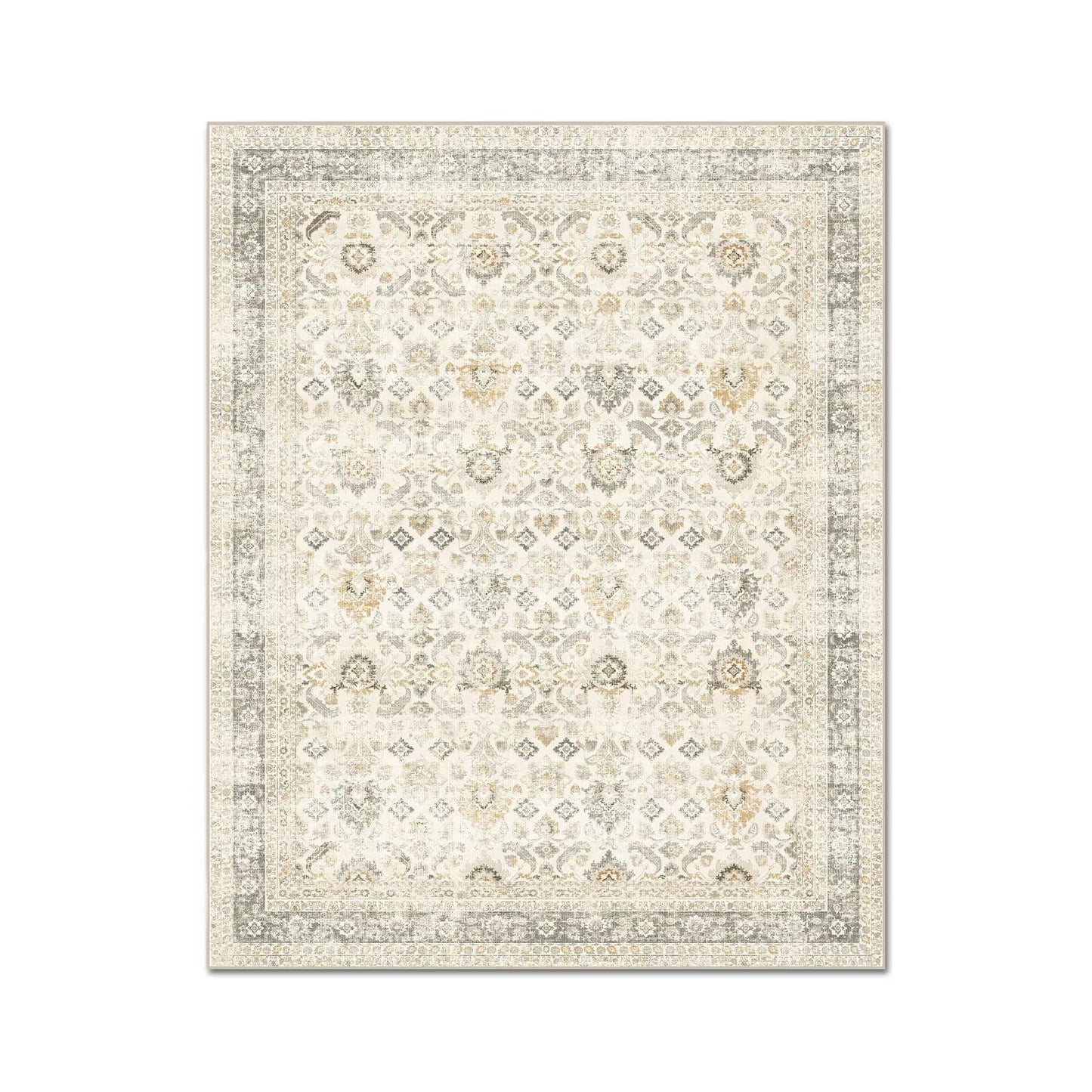 Hedwior Boho Washable 5x7 Area Rugs for Living Room, Cushioned, Beige/Grey